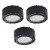 LED black 3 puck light kit 120volt recessed or surface mount under cabinet lighting dimmable linkable warm white